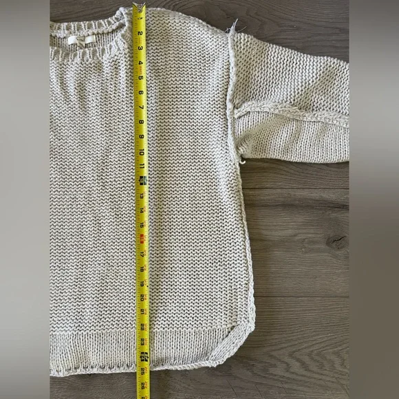 NWT Easel Los Angeles Chunky Knit Sweater S/M Relaxed Fit Beige Top Crew neck - Picture 11 of 12